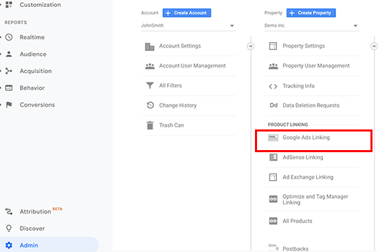 Vincular à sua conta do Google Ads