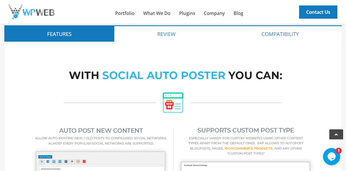 recursos de wpweb de pôster automático social