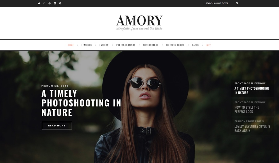 Tema WordPress para blog criativo do Armory
