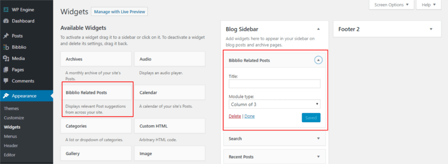 Posts relacionados para WordPress por Bibblio Widget