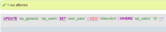 Configurações alteradas