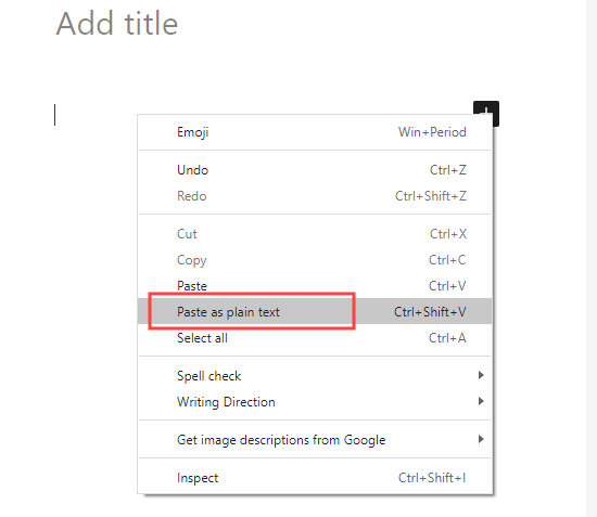 Clique com o botão direito e use a opção "Colar como texto simples" no seu navegador