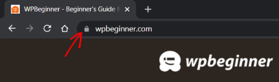 Procure um sinal de cadeado para HTTPS