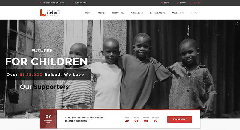 Lifeline2 Charity & Tema de ONG
