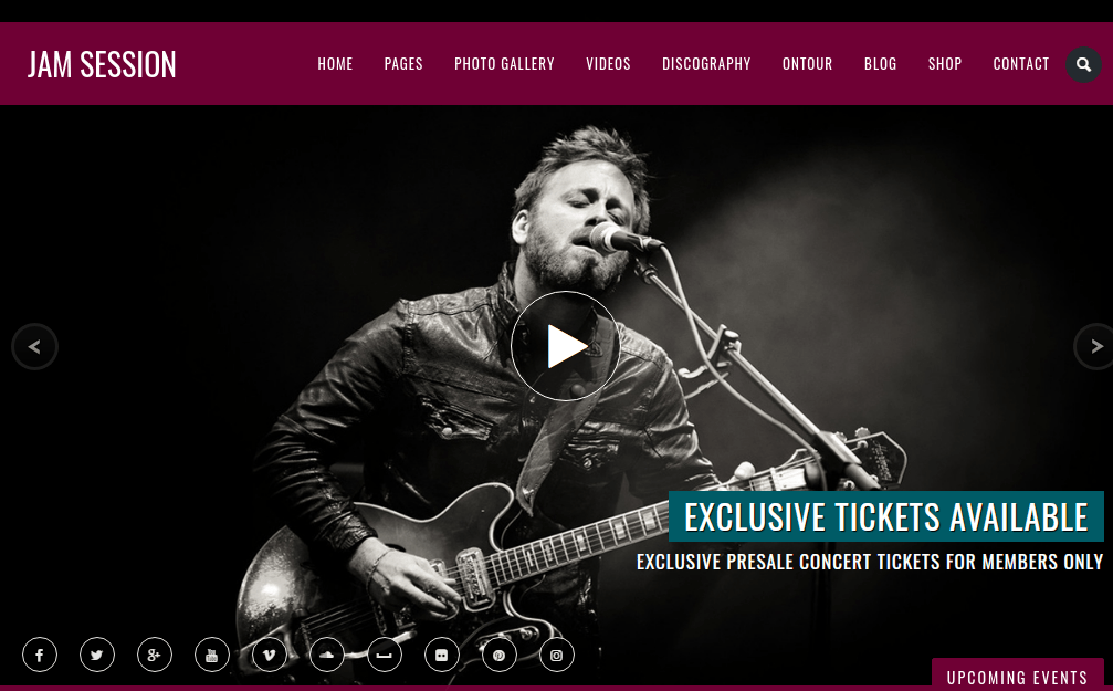 tema de música jamsession wordpress