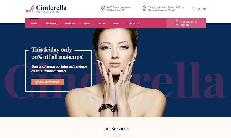 Cinderela-salão-barbeiro-beleza-spa-tema-wordpress
