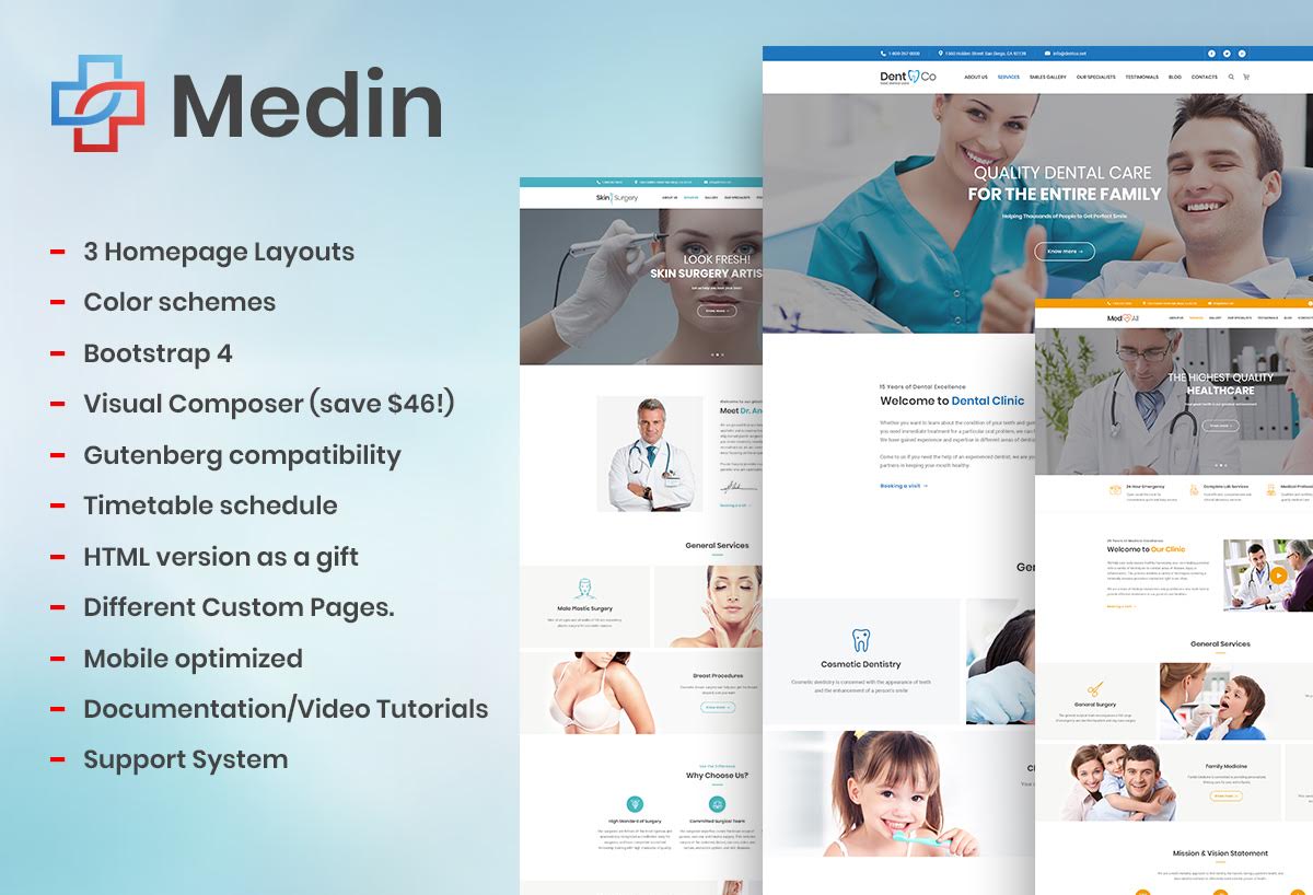 Medin - Tema WordPress do Centro Médico