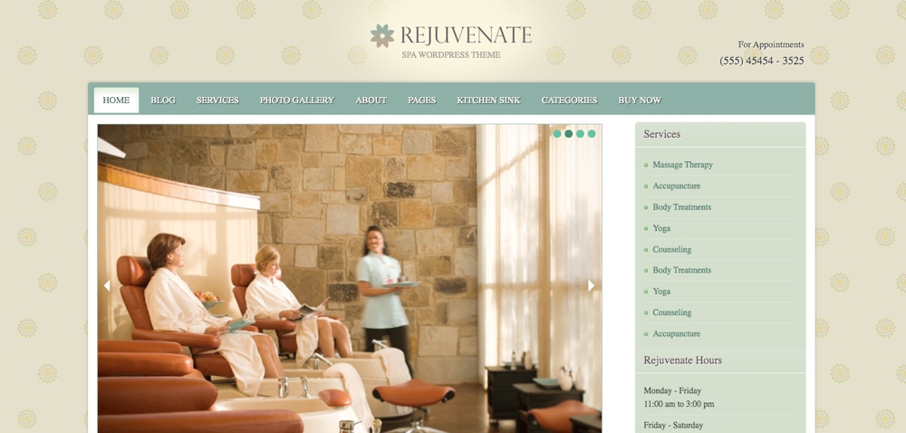 Tema WordPress Rejuvenescer Spa