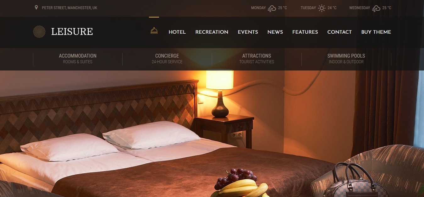 tema wordpress de lazer do hotel