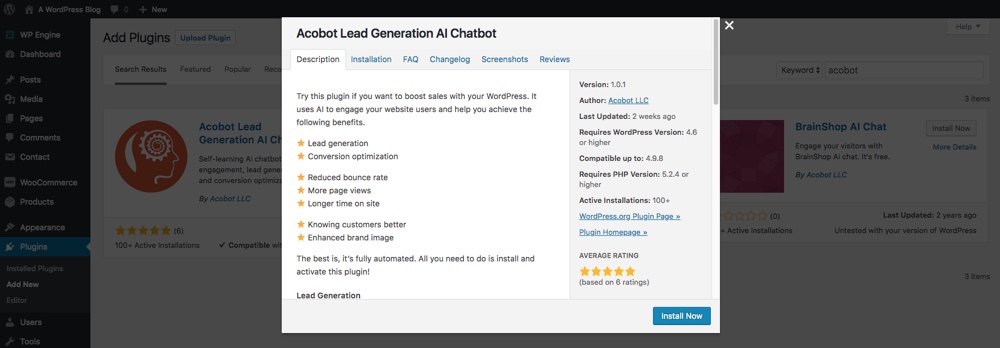 1. Instale o plug-in Acobot AI Chatbot