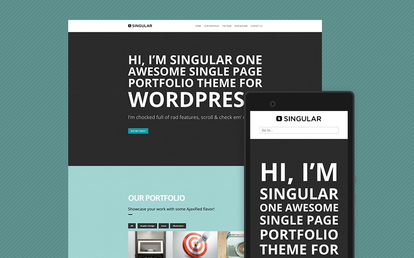 Tema WordPress WP Singular de uma página
