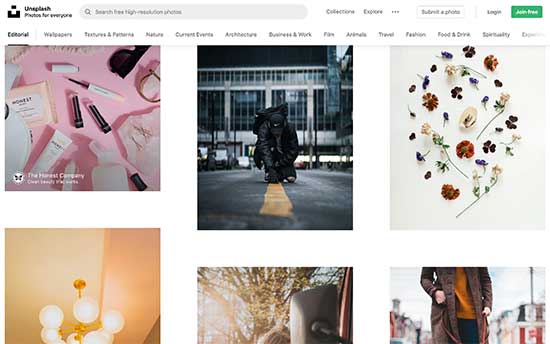 Unsplash é um recurso de imagem gratuito popular para blogueiros