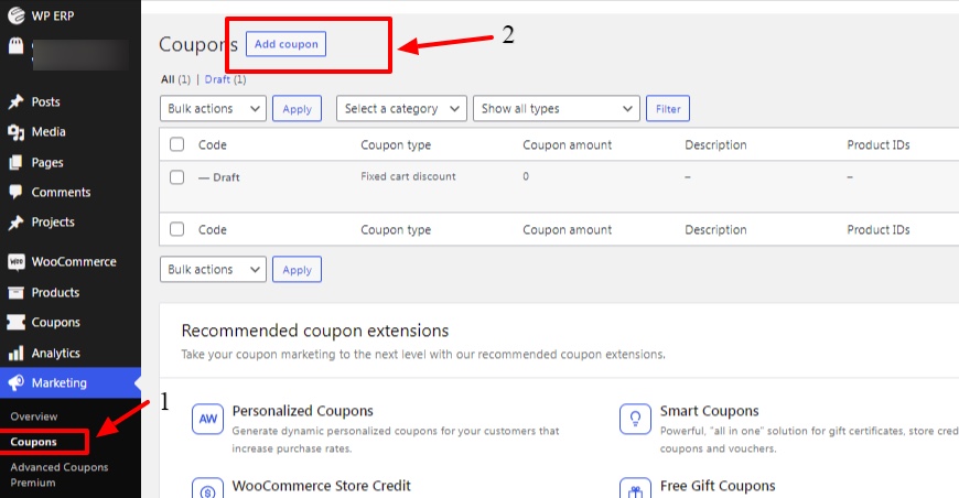 Adicionar cupom WooCommerce