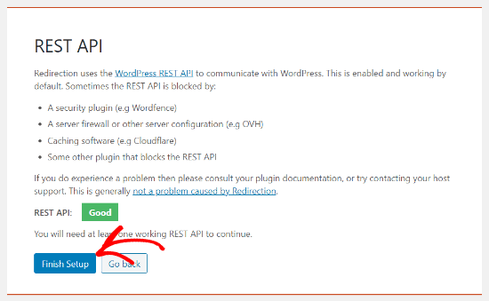 Teste da API Rest no Redirecionamento