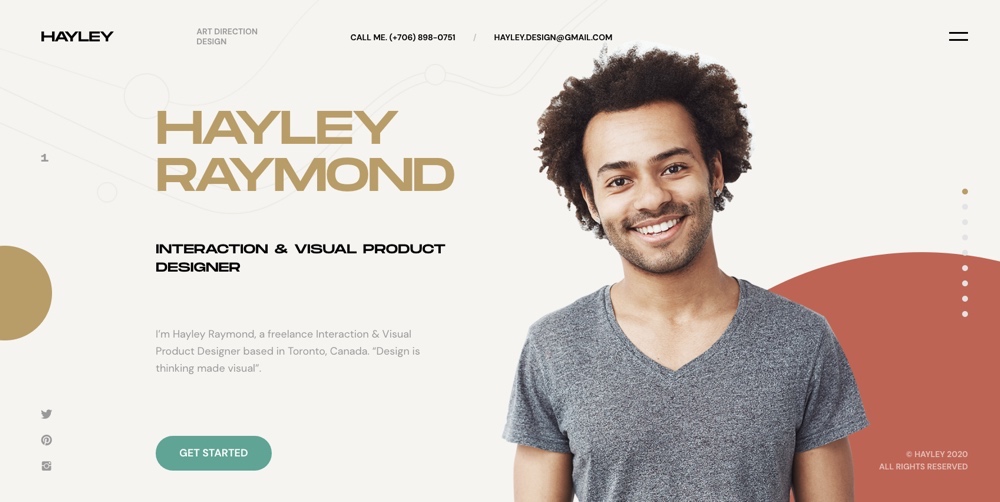 Hayley - Tema WordPress de CV pessoal/currículo