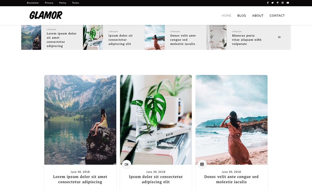 Um tema de blog Glam multifuncional