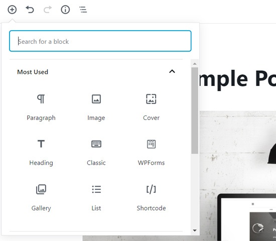 Blocos Gutenberg mais usados