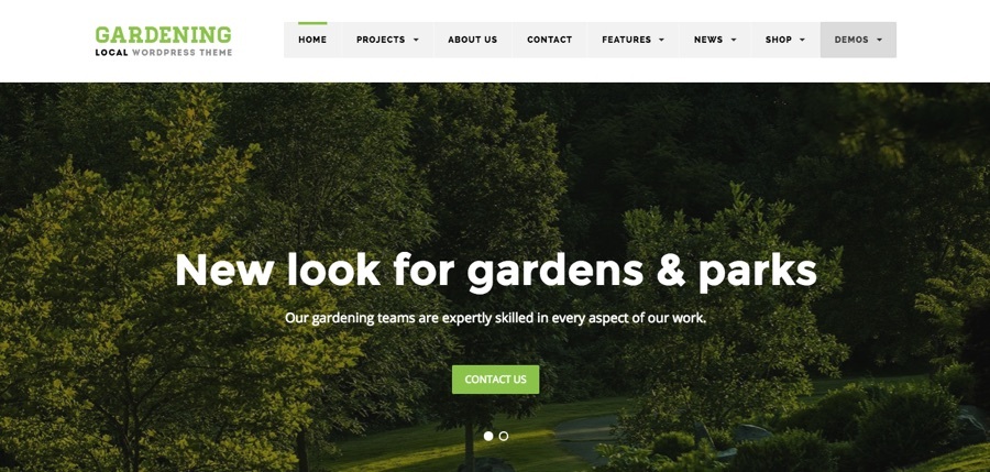 Negócio local - Tema WordPress de jardinagem