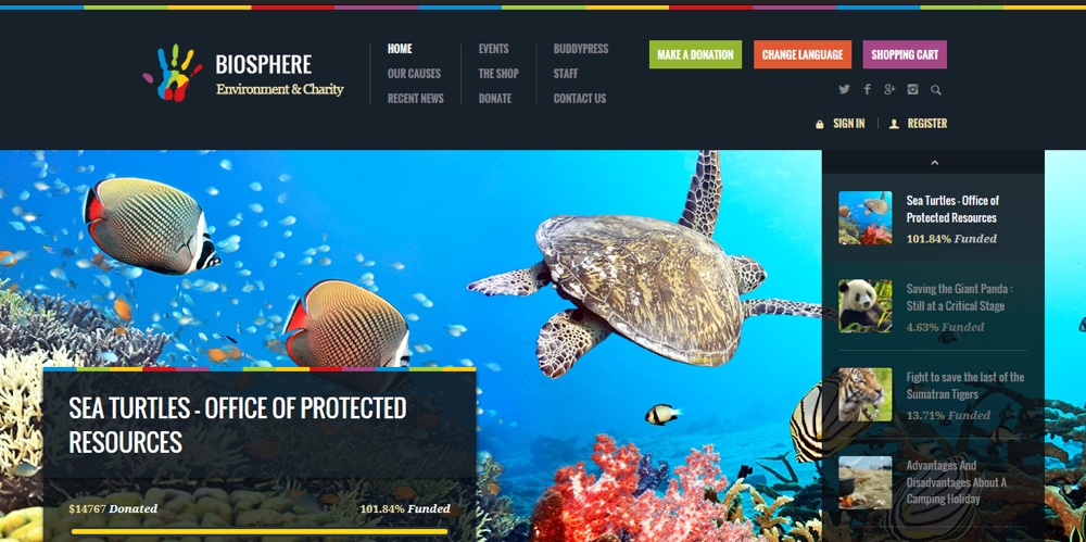 Tema Biosfera Eco WordPress