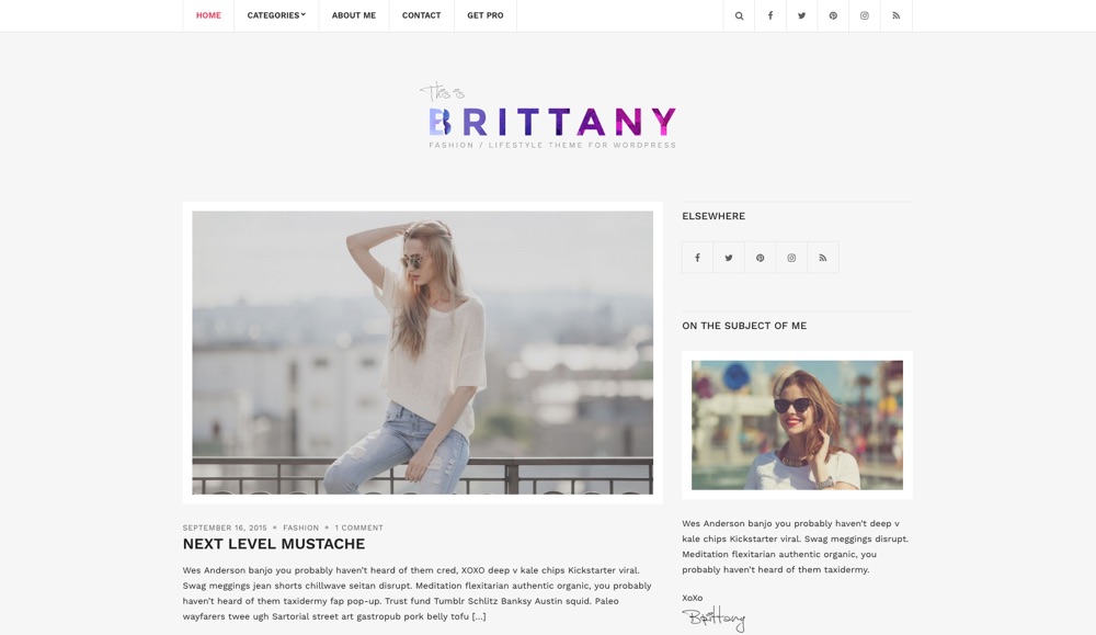 Tema WordPress para blog gratuito Brittany Light