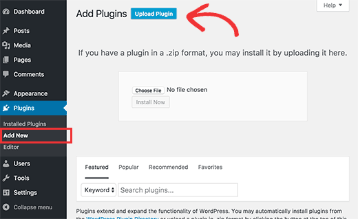 Carregue e instale manualmente um plugin do WordPress