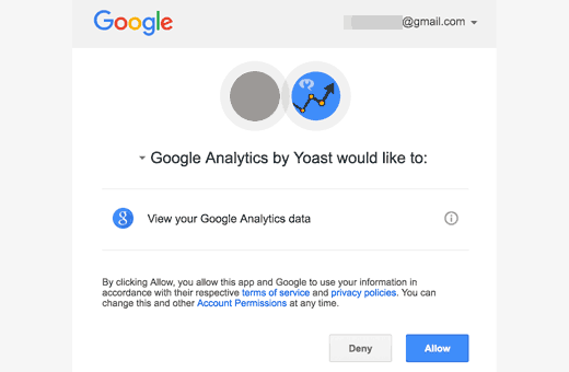Permissão da Conta do Google