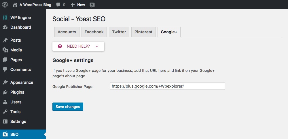Yoast SEO: Dados de gráfico aberto do Google+