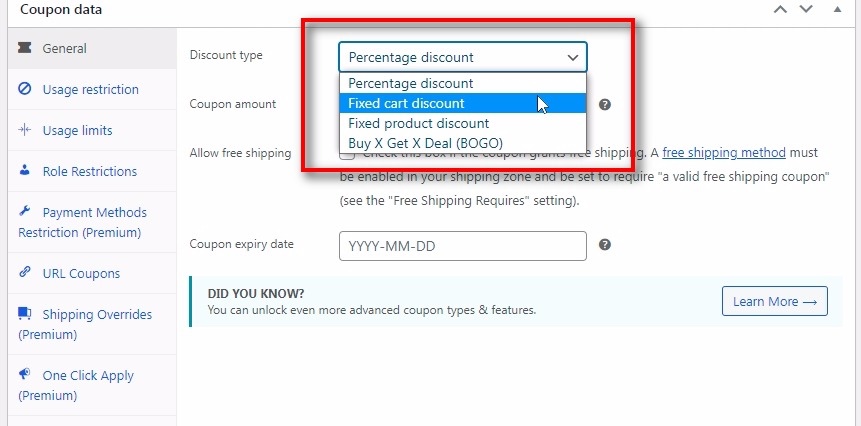 Adicionar tipos de desconto WooCommerce