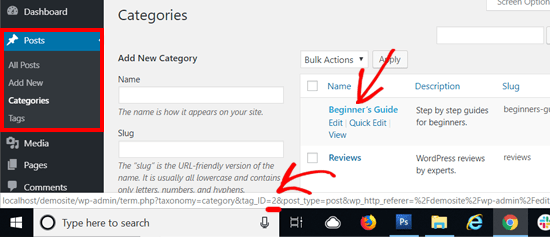 ID da categoria do WordPress