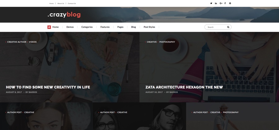 Tema WordPress da revista Crazyblog