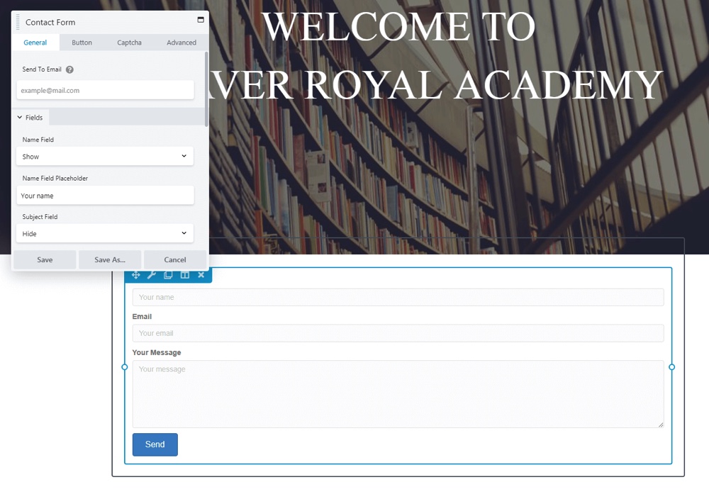 Módulo de formulário de contato do Beaver Builder