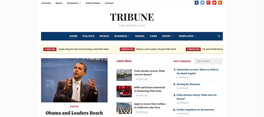 Tema WordPress Tribuna