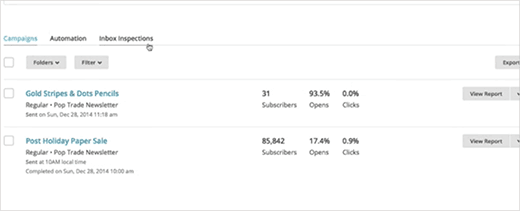 Visualizar relatórios no MailChimp