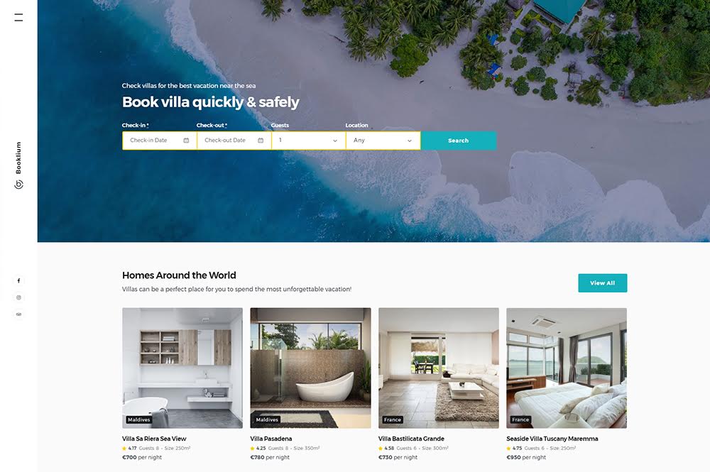 Tema WordPress Booklium Hotel