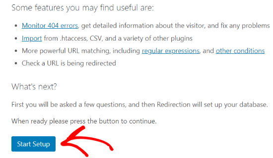 Iniciar a configuração do plug-in de redirecionamento