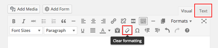 Limpar formatação de postagem