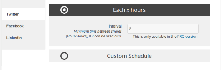 Agendamento personalizado