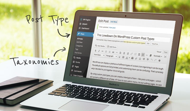 Tipos de postagem e taxonomias do WordPress