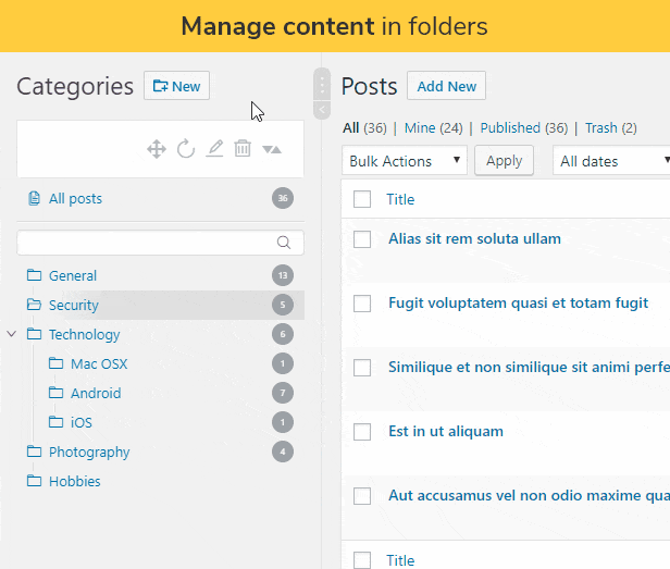 plugin wordpress gerenciador de categoria real