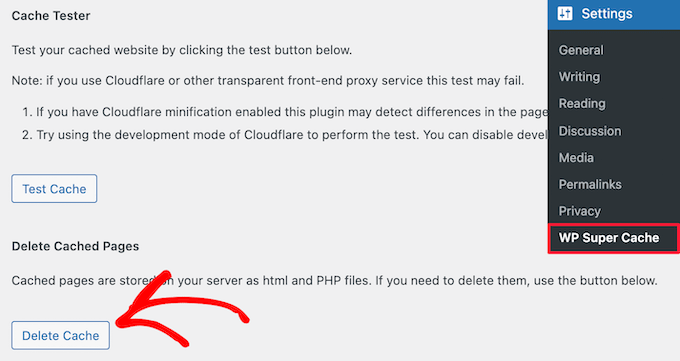 Limpar super cache do WP