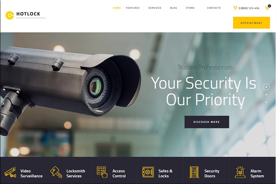 HotLock - Tema WordPress de serralheiro e sistemas de segurança