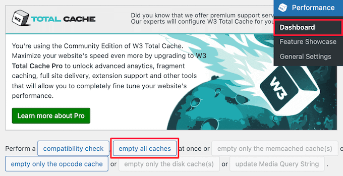 Limpar cache total do W3