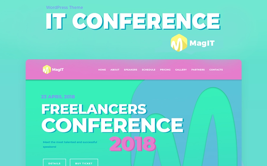 Tema WordPress MagIT Conference Elementor
