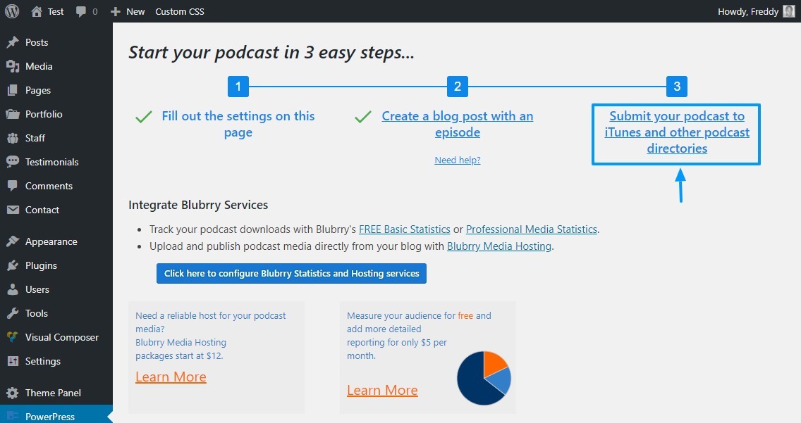 enviando podcast para diretórios de podcast usando o plug-in powerpress