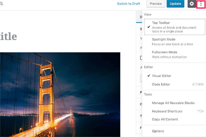 Configurações do editor