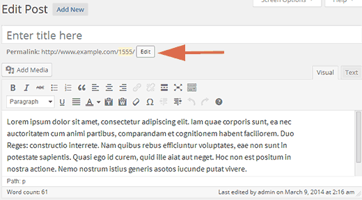 Editando slug de postagem no WordPress