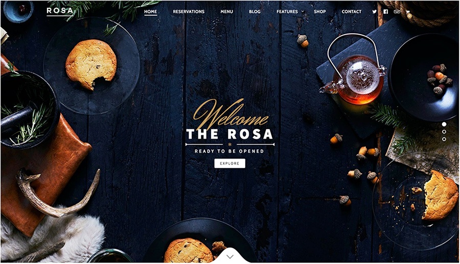 ROSA Melhores Temas WordPress para Restaurantes
