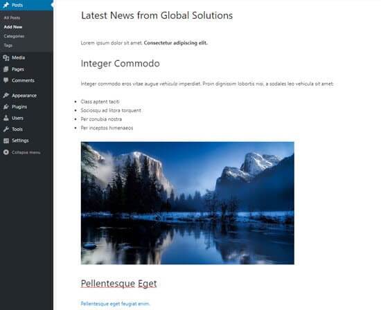 O texto do Google Docs no editor de blocos do WordPress