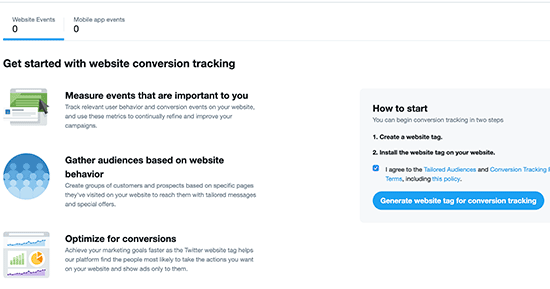 Gerar tag do site do Twitter
