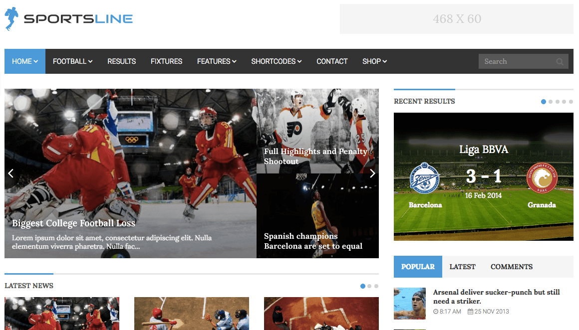 Tema de linha esportiva